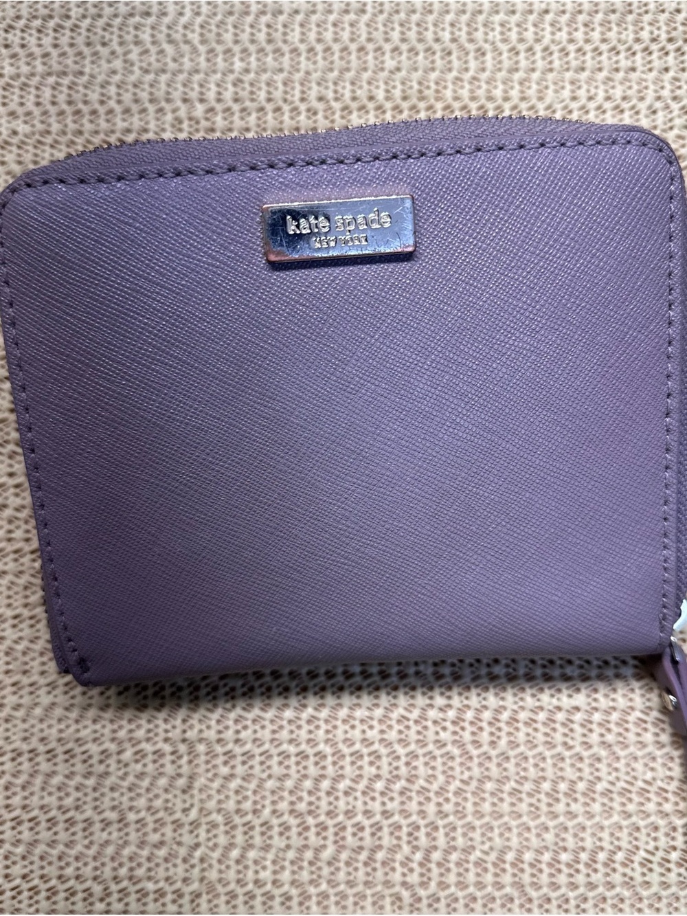 kate spade Lavender Saffiano Zip Around Wallet